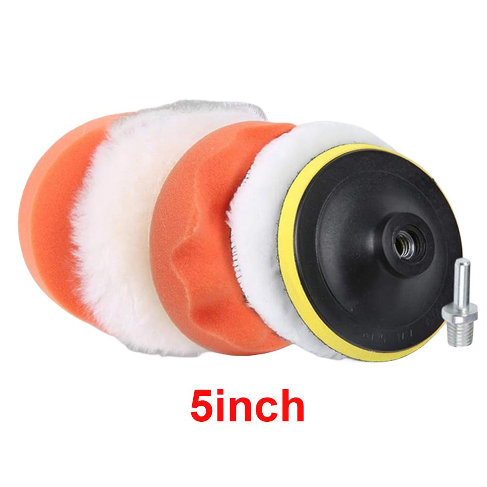 3/4/5 Inch Car Polishing Sponge Pads Kit Drill Car Polisher Wool Polishing Machine Wax Pad Foam Pad Buffer Kit for Auto Cleaning
