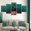5Pcs Peacock Bird Feather Decor Pictures Paintings Art Poster No Framed 5 Panel Room Decor Modern Abstract Canvas HD Print