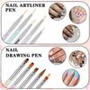 Nail Art Brushes Set, 10 Pcs Nail Brushes for Nails Art Double-Ended Acrylic Nails Brush with Nail-Liner Brush Dotting Pens for Nail-Design-Brushes