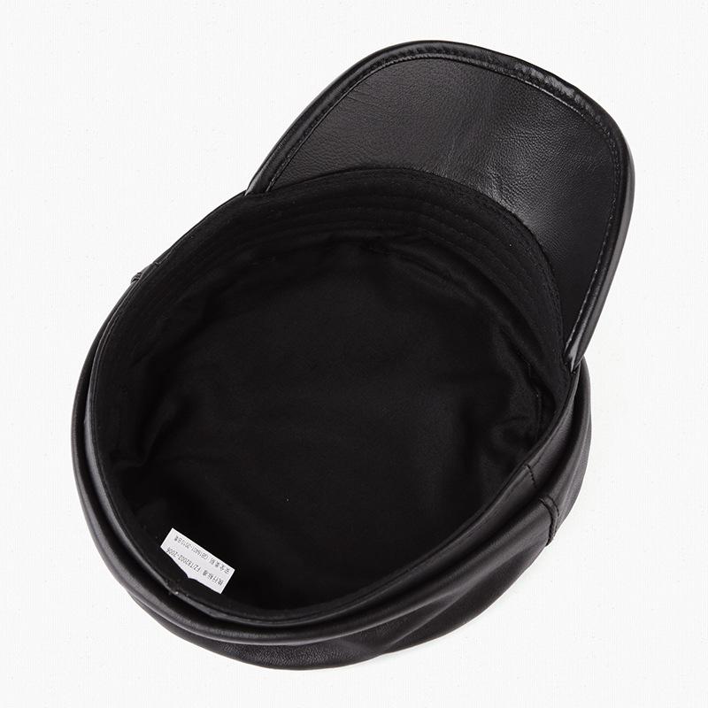 Herbst und Winter Lässiger achteckiger Hut aus Schaffellleder