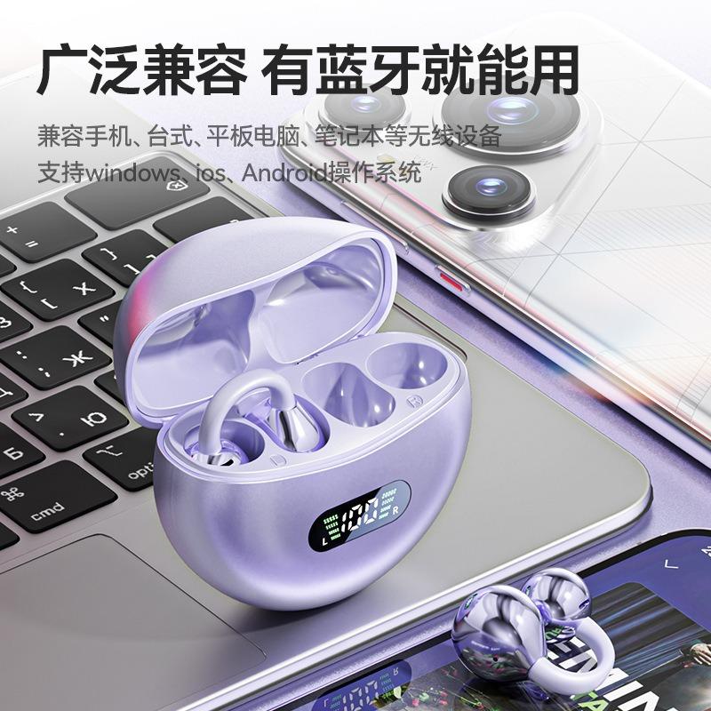Digital Wireless Ear Clip Bluetooth Headset, Not In the Ear, Long Battery Life, Open Headset Private Mode