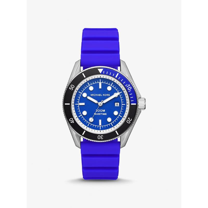 Большие морские силиконовые часы Michael Kors MK9156 чёрный