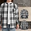 CEEN Long Sleeve Flannel Shirt with Stand Collar and Check Thick Outerwear for and Everyday Wear Men's Pattern, Fall/Winter, Casual,