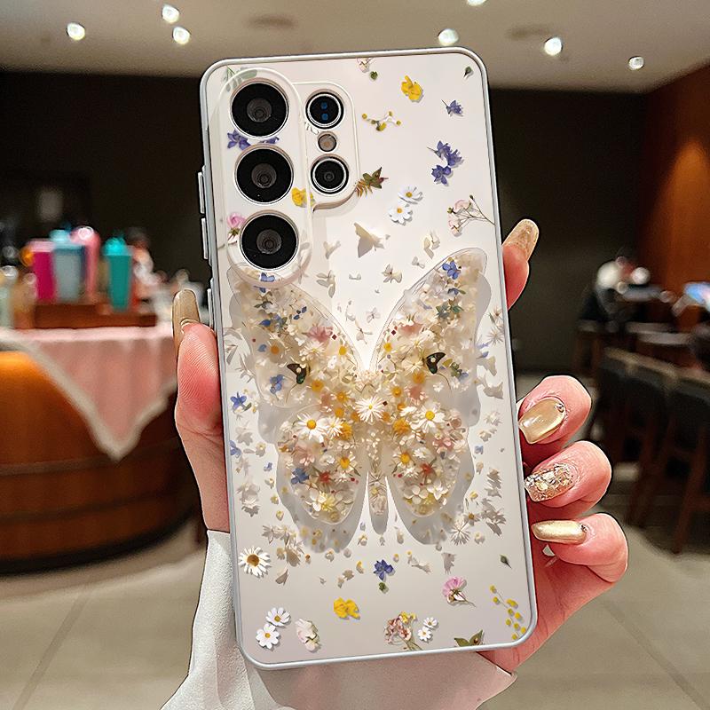 

Magnetic For Magsafe Case For Samsung Galaxy S26 Ultra S25 Edge S24 Plus S23 FE S22 A17 A54 A55 A56 A57 5G Luxury Colorful Butterfly Pattern Cover Samsung S25 серый