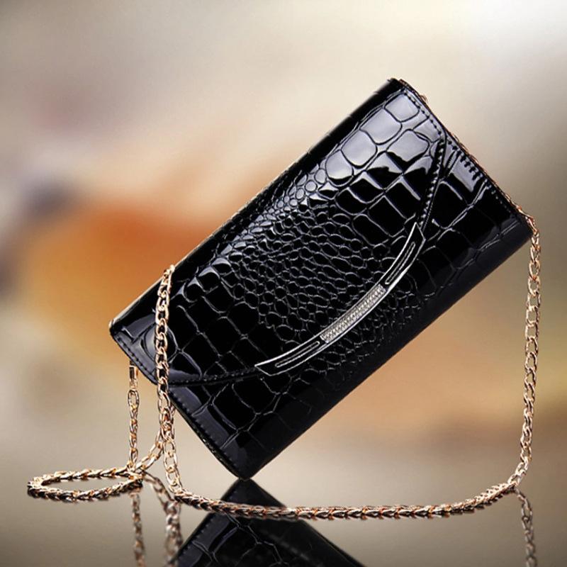 Patent Leather Women'S Clutch Bag Large Capacity Alligator Pattern Bag