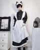 Dienstmädchen im britischen Stil, schwarz und ein Cosplay-4-teiliges langes großes Dienstmädchenkostüm für Jungen und Mädchen [Kamizu Ryohin] Kleidung, lang, weiß, teilig, Kostüm, Set,