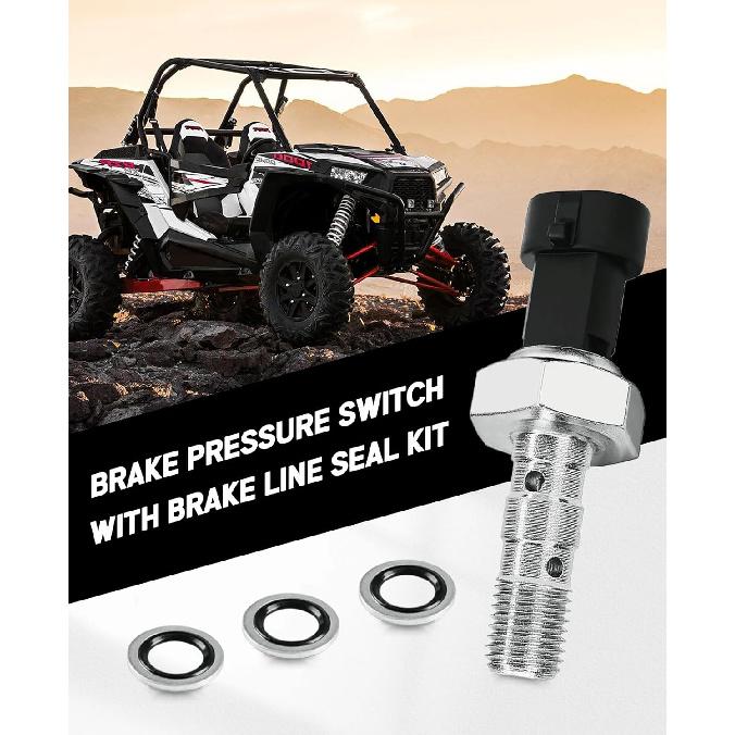 Brake Pressure Switch with Brake Line Seal Kit Compatible with Polaris Ranger XP 1000 -2024, RZR 2016-, Sportsman and General Replaces for Polaris