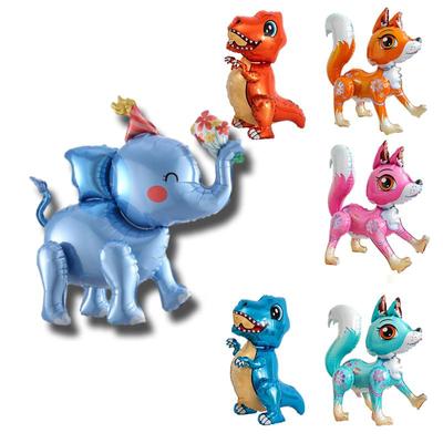 Grandes balões de folha de animais em pé para crianças, meninas, decoração de festa de aniversário, elefante, raposa, animal, balão, chá de bebê, lembrancinhas