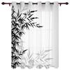 Bamboo Leaves Black White Window Curtains Printing Curtains for Living Room Modern Design Bedroom Decor Drapes