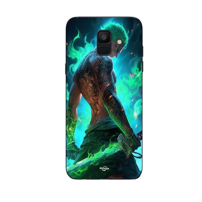 Coque Maniacase pour Samsung Galaxy A8 2018 One piece Zoro 3D Manga anime Fanart