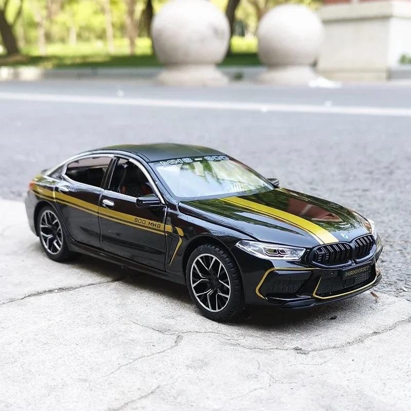 1:24 BMW M8 MH8 800 MANHART  Alloy Car Model Diecast Metal Toy Vehicles Car Model Sound and Light High Simulation Kids Gift A464