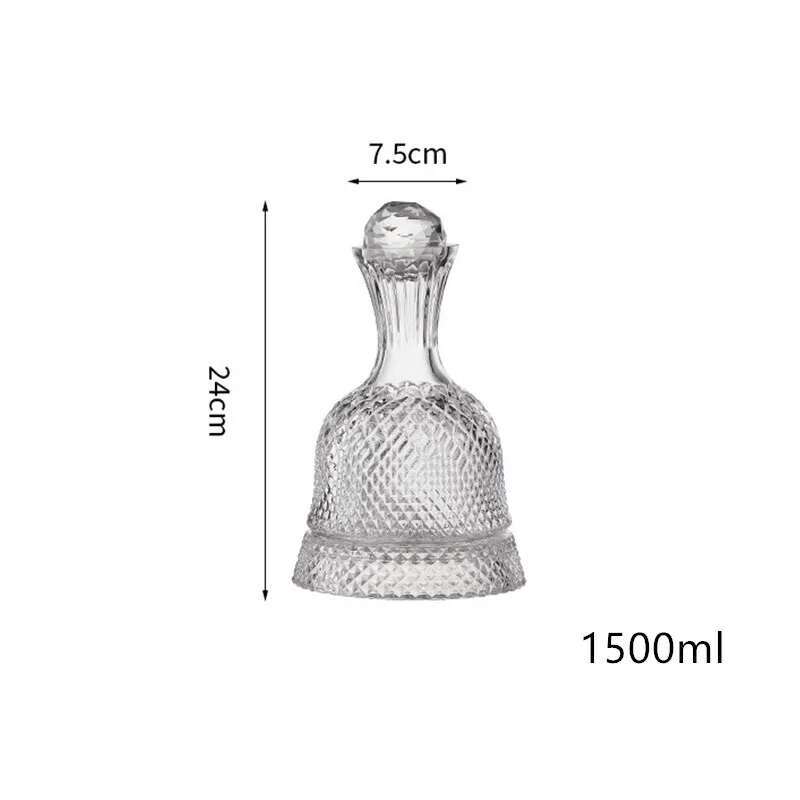 

1500ml Crystal Wine Decanter Creative Rotatable Gyro Wine Set Glassware European Luxury High-capacity Bordeaux Aerator Wine Gift