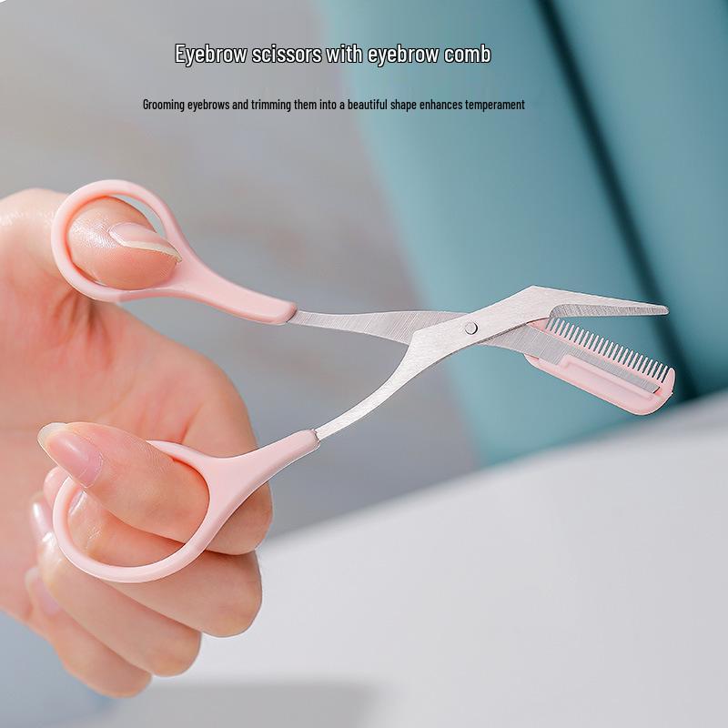 Kelly Face Crescent Eyebrow Shaping Set: Includes Eyebrow Comb, Scissors, and Razor.