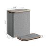 Foldable Waterproof Laundry Basket for Bathroom, Large Fabric Dirty Clothes Storage.
