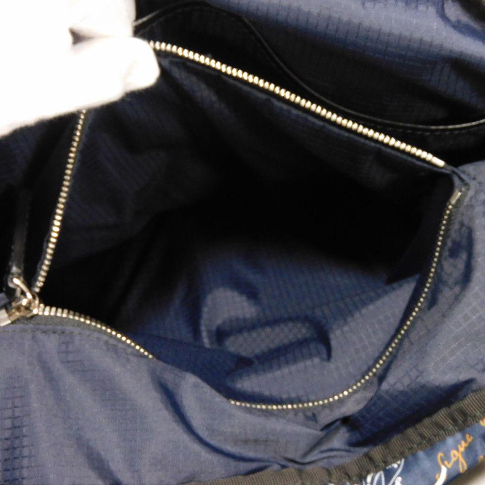 Used 11828 Chillout Nylon Scritto Tote 7924 New Logo All-Over Print Multicolor Shoulder Bag Calligraphy Navy Men's from