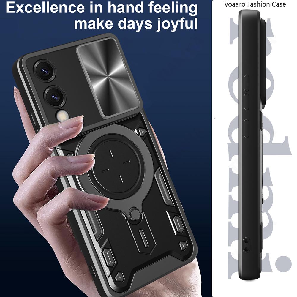 Slide Lens Push Window Armor Funda for Samsung Galaxy S25 Edge 5G Case for Galaxy S25 Slim Case Magnetic Rotate Ring Stand Cover