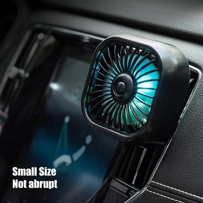 Car Air Outlet Fan USB Cooling Fan LED Color USB Charging Light 3 Speed Adjustment Auto Accessories Car Air Vent Fan Conditioner Ventilador