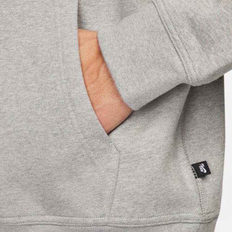 Nike Hoodie with Letter Print and Fitted Long Sleeves Unisex Sweatshirt Gray FN2499-063