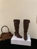 Coarse heel French pointed western cowboy boots women's boots new tall stacking boots