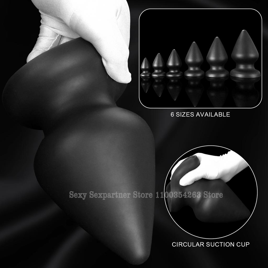 Wearable Soft S-XXXL Hge Anal Plug Silicone Anal Dildo Suction Cup Big Butt Plug Anal Dilator 18+ Adult Anal Sex Toys for Women Men Anus Masturbator