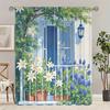 2pcs- Landscape Pattern Printed Curtains   Pole Bag Curtains   Christmas Decorations   Daily Home Decorations   Room Decorations