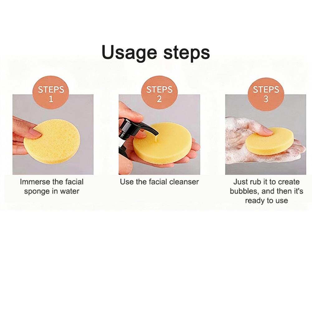 Facial Compressed Cellulose Sponges Reusable Cleansing Face Sponges For Makeup Remover Face Washing Exfoliating Cleaning Tool