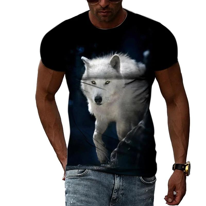 3D Casual Wolf Print T Shirt Men Women Summer Animal Tee Man O Neck Short Sleeve Loose Tops Breathable Couples T Shirts