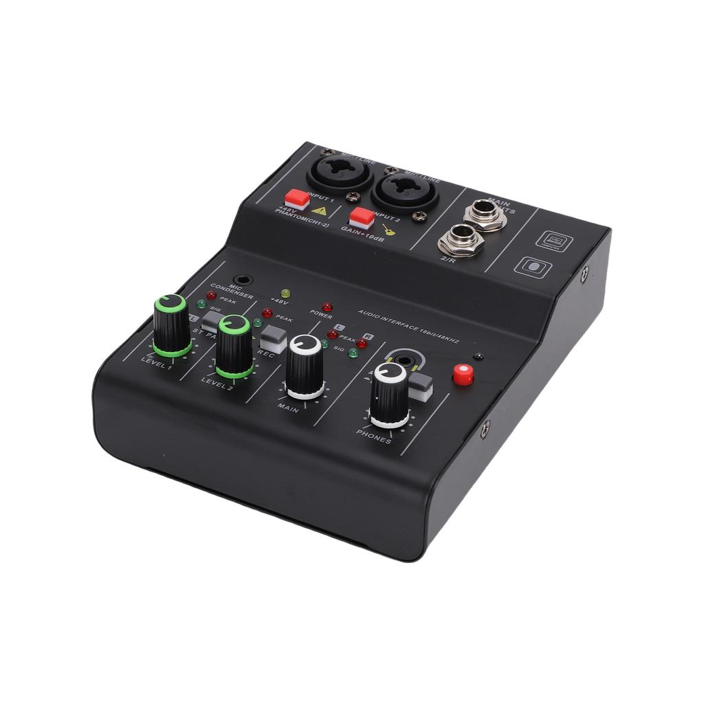 2 Channel Sound Mixer DJ Controller with Multiple Inputs   Power MP3   Output Independent Control Knobs Metal   for Recording Stage Perfor