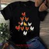Funny Chickens Christmas Tree Light Xmas T Shirt Vintage Washed Top For Everyday Wear Slightly Streetwear Casual Breathable