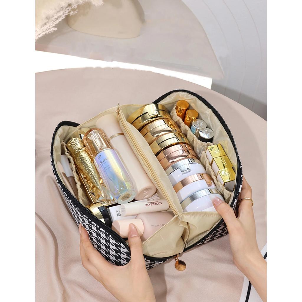 Trousse cosmetica Thousand Bird Grid per donna Grande capacità Portatile Borsa portaoggetti da viaggio 1 pz