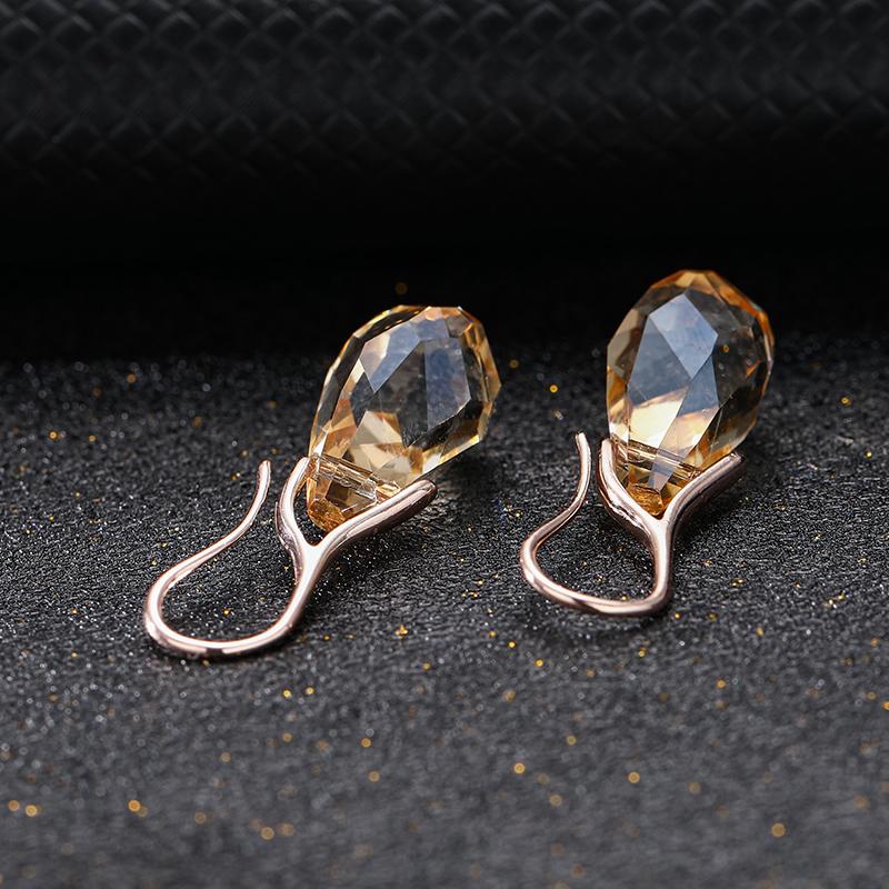 New Vintage Personality Long Dangle Earrings for Women Girls Fashion Rose Gold Color Water Drop Zircon Earrings Zircon Gifts