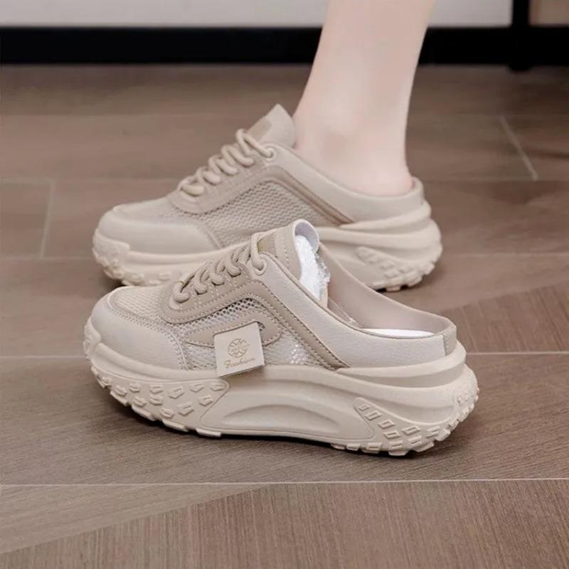 Fashion Platform Women's Slippers and Ladies Sandals Breathable Mesh Hollow Sports Shoes Summer Footwear Wholesale Slip-resistant Slides