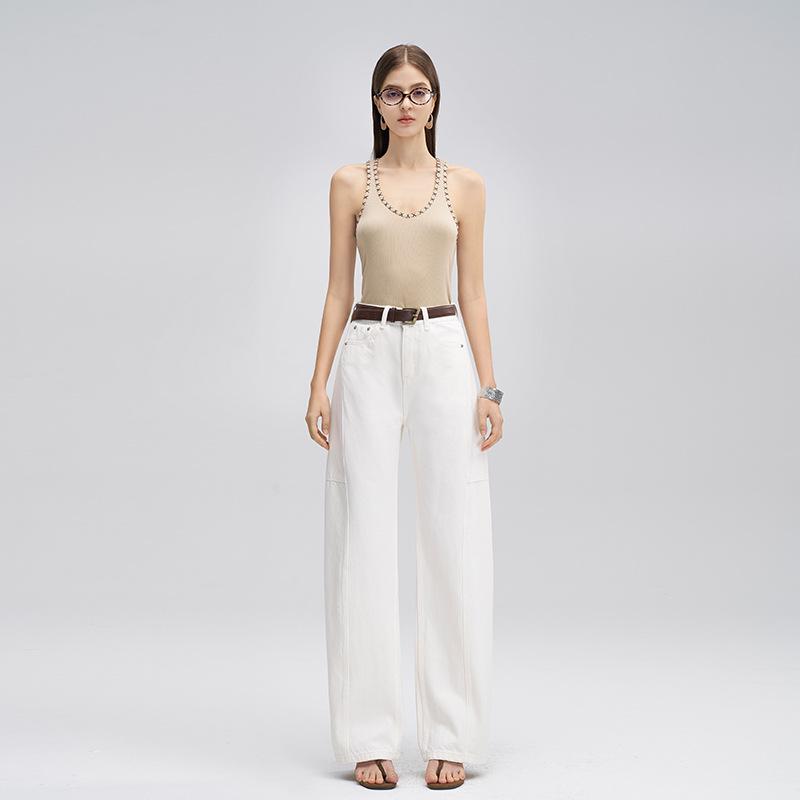 

MBB High-Waisted Slim-Fit Curved Leg Pants - Xinjiang Long-Staple Cotton Cocoon Shape for Tall and Slim Fit 26