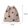 Corduroy Storage Bag Retro Drawstring Cosmetic Bag Casual for Camping (Style 1)