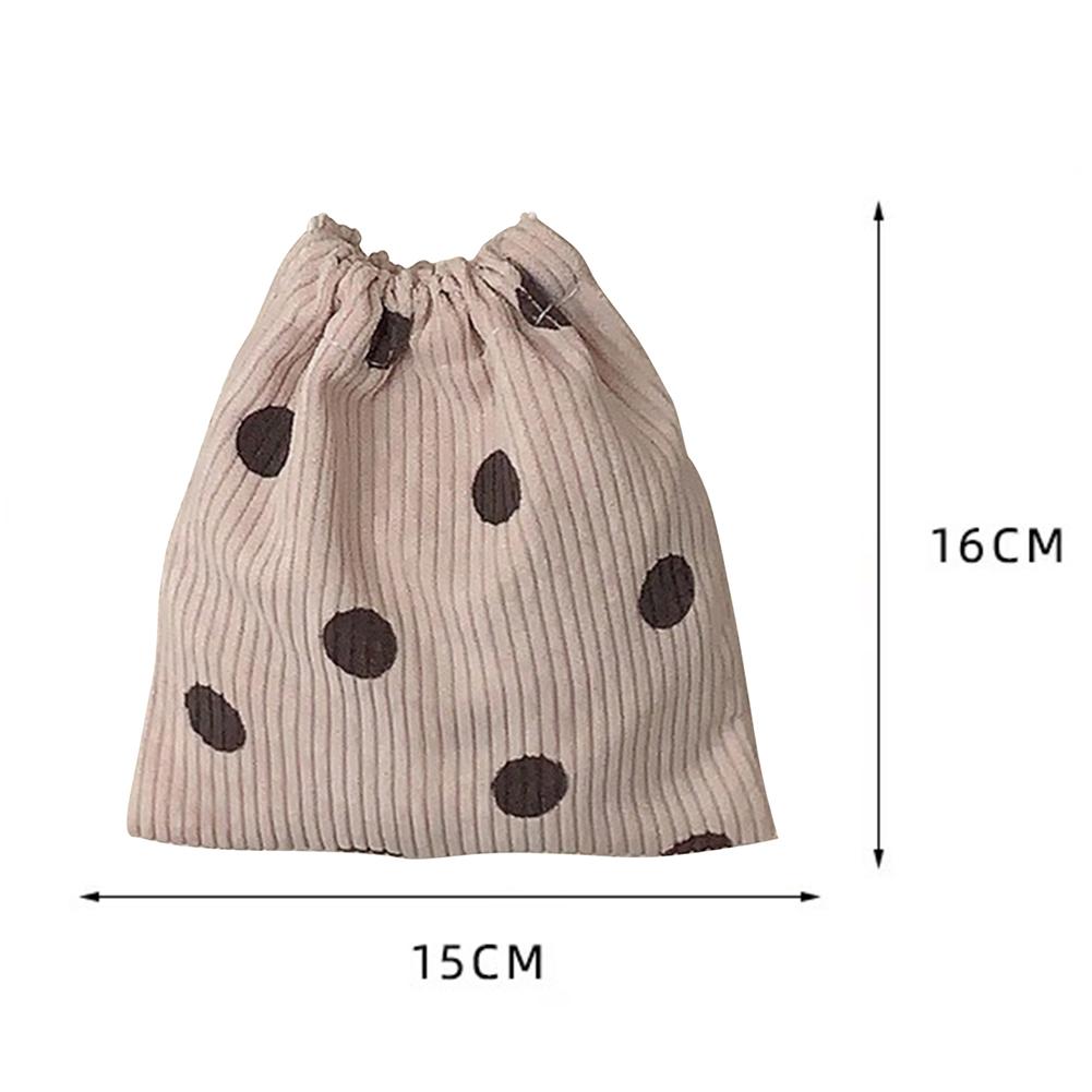 Corduroy Storage Bag Retro Drawstring Cosmetic Bag Casual for Camping (Style 1)
