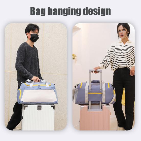 Unisex Gym Bag Duffle Bag with Shoe Compartment Wet Pocket Weekender Tote Overnight Duffel for Travel Sports Fitness Workout Swimming