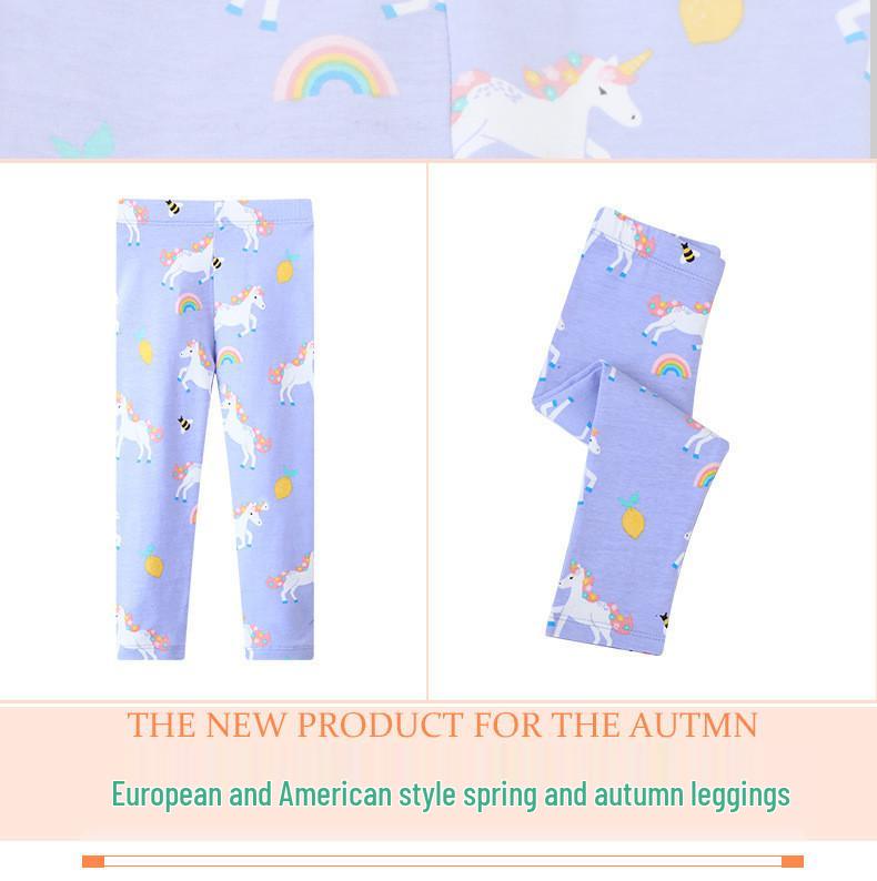 Girls' Spring and Autumn Thin Medium-Sized Long Pants - Class A Outerwear Base Layer, European & American Style