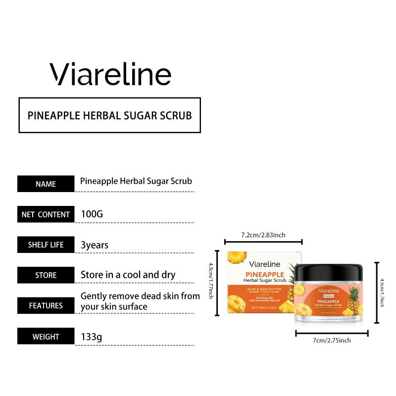 Moisturizing Pineapple Body Scrub Gentle Exfoliation Keratin Cleansing Nourishing Body Cream for Shower Use