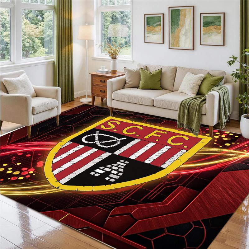 Stoke City Football Design Crystal Velvet Rug Soft Decorative Mat for Bedroom Entrance