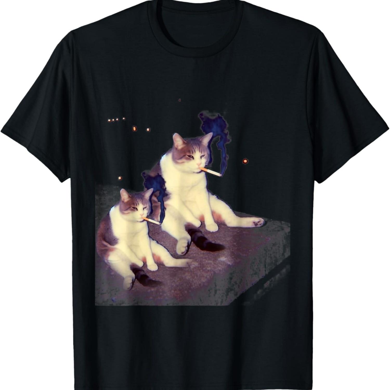 Cat Meme T-Shirt T-Shirt S чёрный