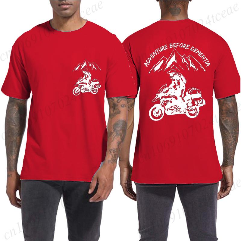 Adventure Bike Rider T-shirts Motorbike Funny Mountain Adventure Motorcycle T Shirts Men Casual Short Sleeve Tees Men's Tshirt