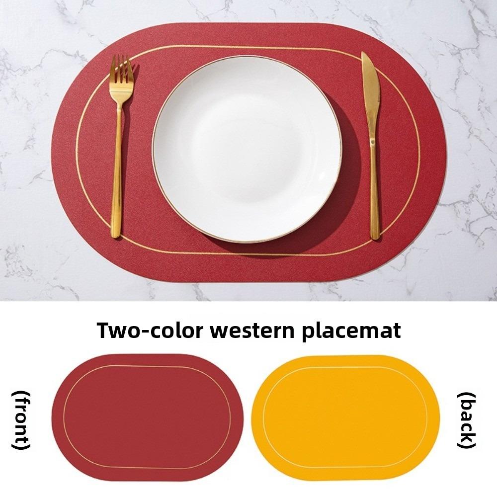 Leather Table Placemats Heat Resistant Waterproof Coffee Shop Decoration Oil-proof Washable Table Mats for Dining Table