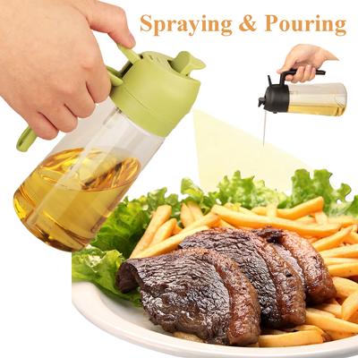 2-in-1 Sprüher Ausgießer Öl Leere Flasche Kunststoff Ölbehälter Spender Zerstäuber für Küche Grillen Camping Kochutensilien
