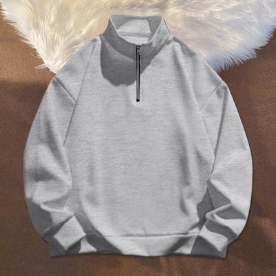 Bluza męska z zamkiem błyskawicznym, kołnierzem stójkowym, długimi rękawami, jednolitym kolorem, średniej długości, sportowym, swobodnym topem, lekkim ubraniem do podróży, biura, codziennego użytku