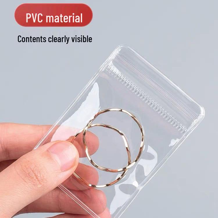 Klarsicht-PVC Selbstverschließender Reißverschlussbeutel zur Schmuckaufbewahrung und zum Schutz vor Oxidation.