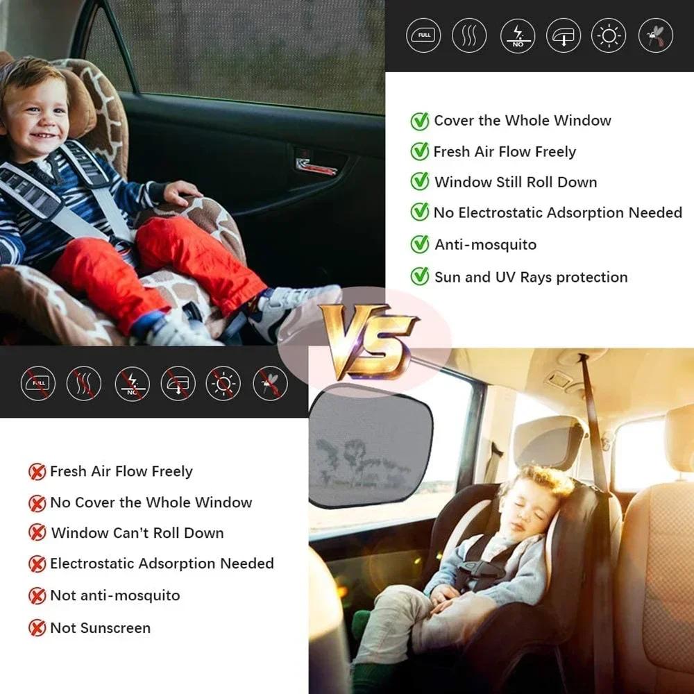 2PCS NEW Mesh Sun Visor Protection Window Films Car Sun Shade Styling Accessories Auto UV Protect Curtain Side Window Sunshade