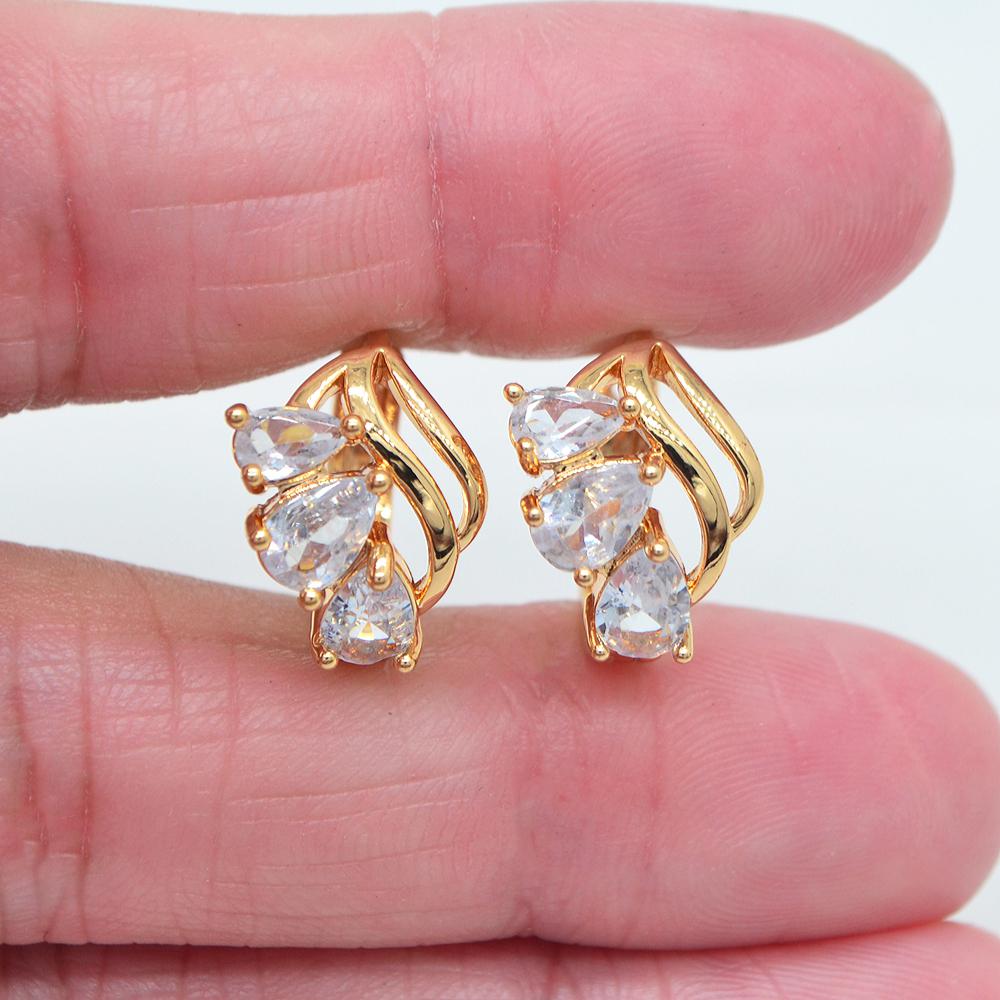 

Женские прозрачные мистические серьги с кубическим цирконием и CZ в форме листьев, подарок на годовщину