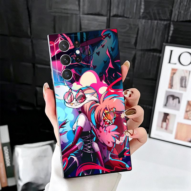 Hazbin Hotel Anime Soft Phone Case for Samsung Galaxy S26 S25 Edge S24 Ultra S23 Plus S22 S21 FE S20 Black Cover Back Shell