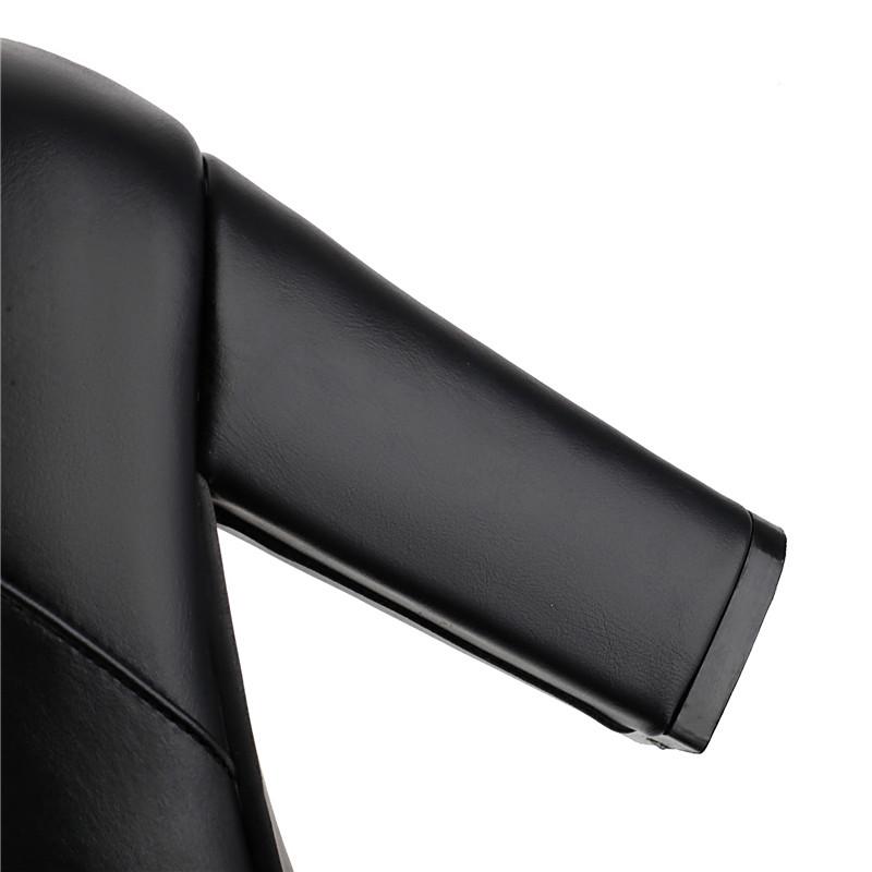 Női magas sarkú csizma őszi-téli új vízálló asztali vastagsarkú nagy méretű közepes csizma