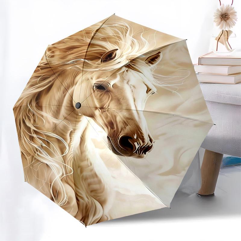 Horse, Artwork- Automatic Umbrella,Suitable for Men and Women,Suitable for Birthdays, Christmas, Gifts for Fashion Lovers0908b